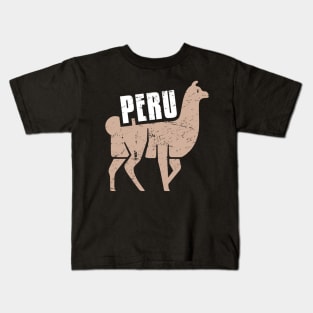 Retro Peruvian Peru Alpaca Kids T-Shirt